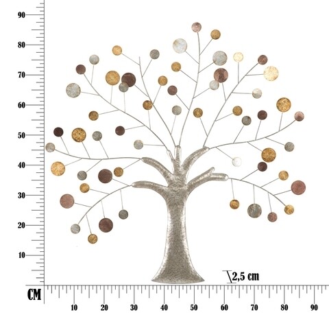 Decoratiune de perete 3D Tree, Mauro Ferretti, 88x88 cm, fier, multicolor