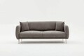 Canapea 3 locuri, Simena, Balcab Home, 219x95x80 cm, spatar mobil, sezut extins 90x180 cm, lemn de fag/poliester boucle, gri