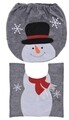 Set covor si husa pentru WC Snowman, poliester, multicolor