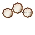 Set 3 oglinzi decorative 3SA607, Neostill, lemn de pin, 60 cm, walnut