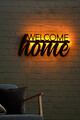 Decoratiune luminoasa LED, Welcome Home, MDF, 60 LED-uri, Galben