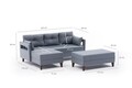 Coltar extensibil pe stanga Comfort, Balcab Home, 205x80x80 cm, lemn, albastru