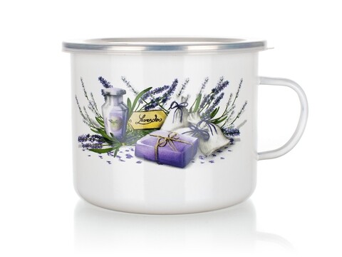 Cana emailata cu capac Lavende, Banquet, 1400 ml