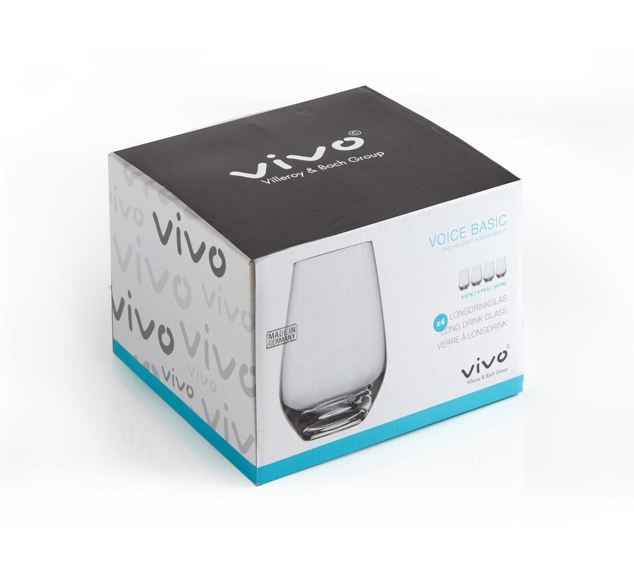 Set 4 pahare Highball, Vivo Villeroy & Boch, Voice Basic Glass, 397 ml, sticla cristal
