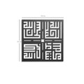 Decoratiune de perete, Kufi Tesbihat, Metal, Dimensiune: 50 x 50 cm, Negru