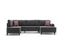 Coltar extensibil Belen, Balcab Home, 300x78x80 cm, lemn, antracit