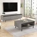 Mobilier living, Locelso, LV33, pal melaminat, gri/negru