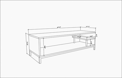 Comoda TV, Retricy, Reilly, 120x44.6x37.6 cm, PAL, Alb