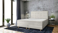 Pat matrimonial, Stockholm, Dots E, 140x200 cm, saltea tip Pocket, topper memory, Bej