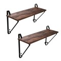 Raft de perete 2 piese, Vasagle, 60 x 20 x 32 cm, fier/PAL, maro rustic