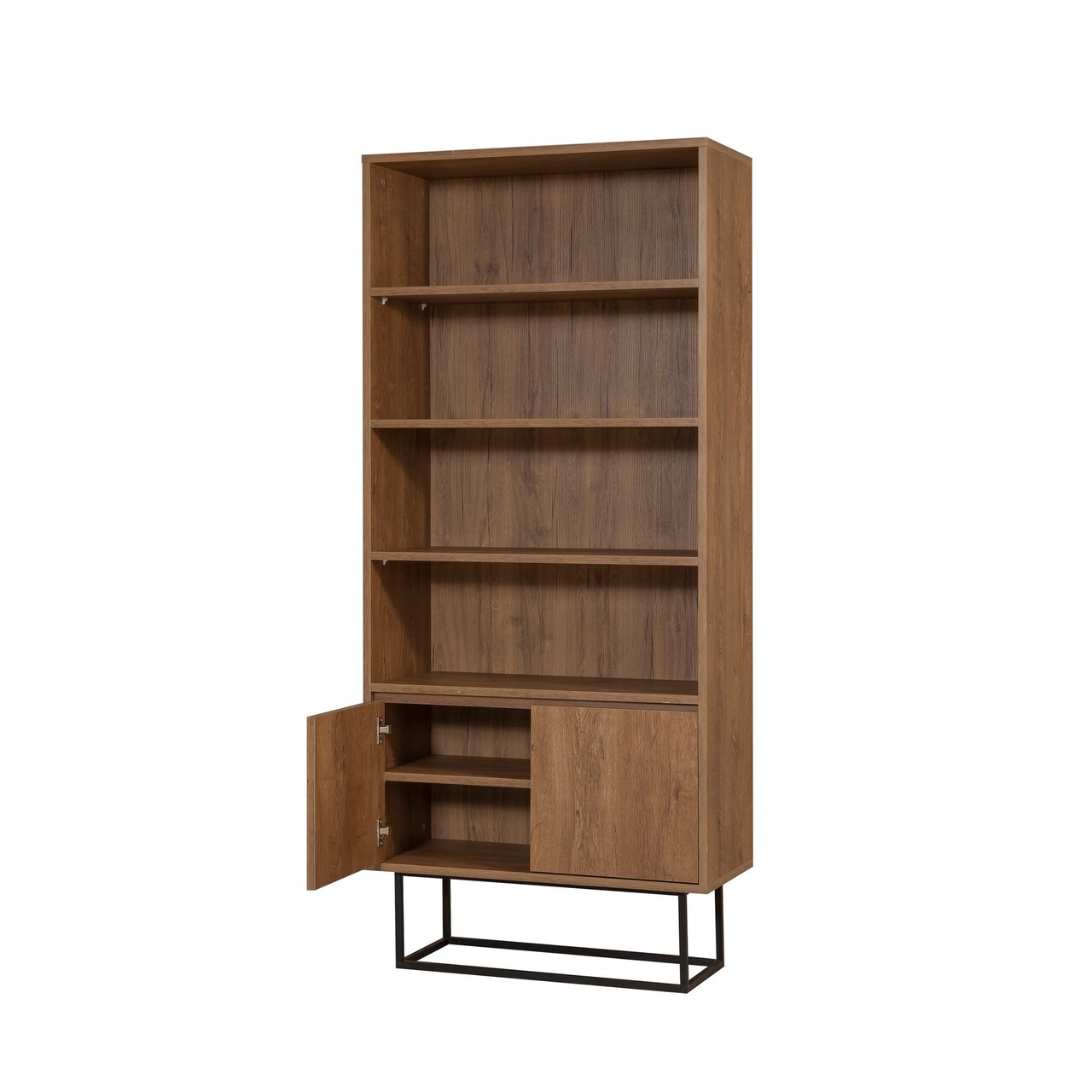 Biblioteca Reea, Sapphire, 80x36x182 cm, maro/negru - 2 | YEO