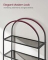 Biblioteca Arched Design, Vasagle, 83x30.2x183.5 cm, otel/sticla temperata, negru