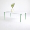 Masuta de cafea, Logg, Fonissa, 120x45x60 cm, Alb / Menta / Verde