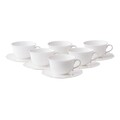 Set de cafea / ceai 12 piese Grace, Ambition, portelan, 250 ml, alb