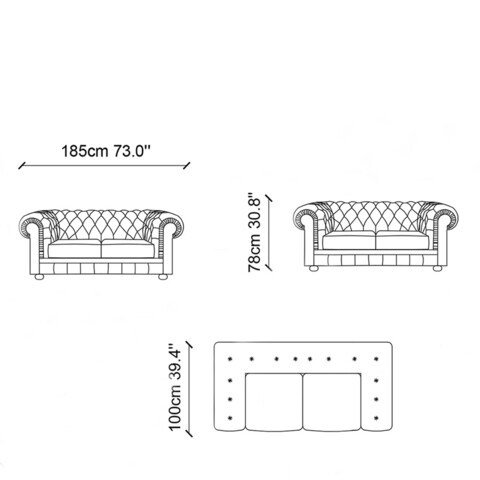 Canapea fixa Cupon, Ndesign, 2 locuri, 185x100x78 cm, lemn, verde