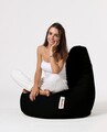 Fotoliu puf, Bean Bag, Ferndale Drop L, 80 x 80 cm, poliester impermeabil, negru