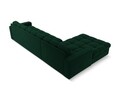 Coltar stanga 4 locuri, Justin, Micadoni Home, BL, 236x160x72 cm, catifea, verde bottle