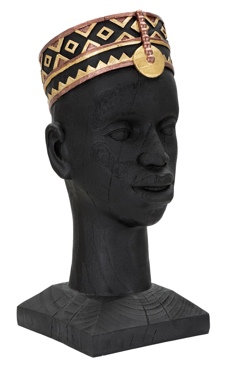 Statueta decorativa, Massai Man, Mauro Ferretti, 25 x 25 x 56 cm, polirasina, negru/multicolor - 1 | YEO