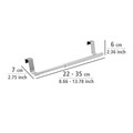 Suport extensibil prosoape pentru usa dulap/sertar, 22-35 x 6 x 7 cm, inox/plastic