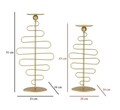 Set 2 suporturi pentru lumanare Alid, Mauro Ferretti, 20x16x43 cm, fier, auriu
