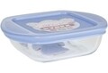 Caserola rectangulara cu capac, Pyrex My First, 0.35 L, sticla temperata, bleu