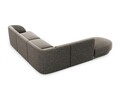 Coltar stanga 6 locuri, Miley, Micadoni Home, BL, forma rotunjita, 258x248x74 cm, poliester chenille, gri