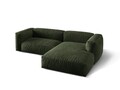 Coltar modular dreapta 2 locuri, Martina-120, Micadoni Home, 283x176x75 cm, catifea, verde