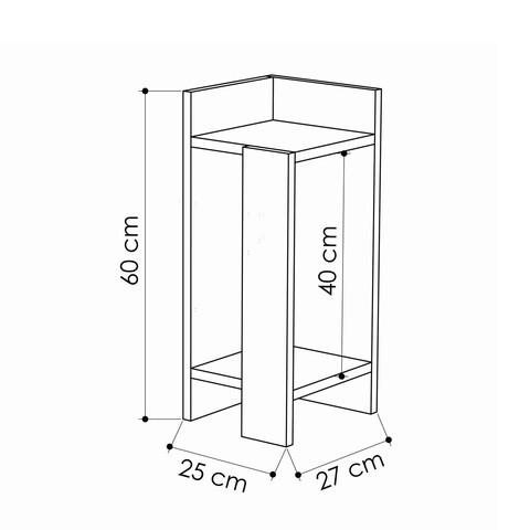 Noptiera Elos right, Decortie, 25x27x60 cm, bej/antracit