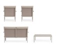 Set mobilier pentru gradina/terasa 4 piese Konnor, Bizzotto, aluminiu/tesatura impermeabila Ofelin, bej rastin