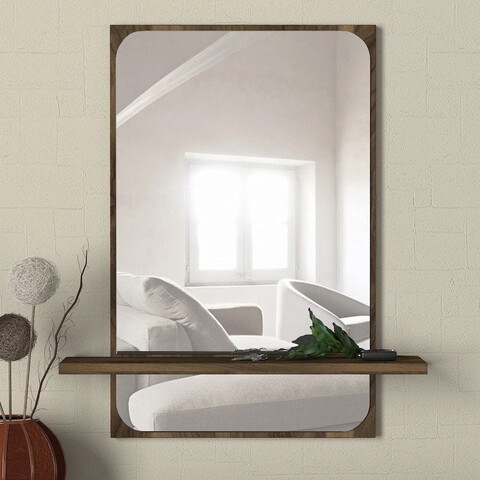 Oglinda decorativa, Tera Home, Ekol, 45x70x12cm, 100% PAL melaminat, Nuc