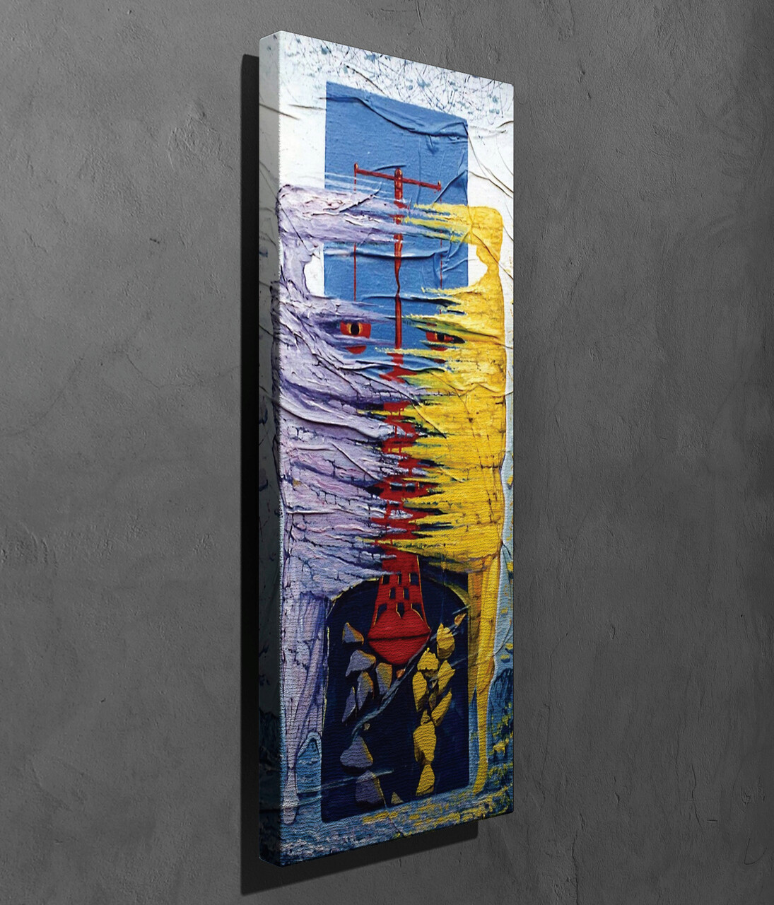 Tablou decorativ, PC185, Canvas, Lemn, Multicolor