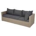 Set mobilier pentru gradina/terasa, Casaboa, coltar + masa, aluminiu/fibre sintetice, natur/gri