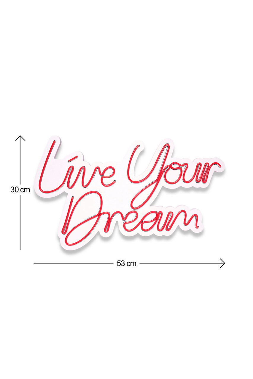 Decoratiune Luminoasa LED, Live Your Dream, Benzi Flexibile De Neon, DC 12 V, Rosu