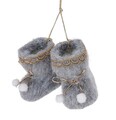 Decoratiune pentru brad Shoe Hanging v2, Excellent Houseware, 7.5x5x7 cm, poliester, gri