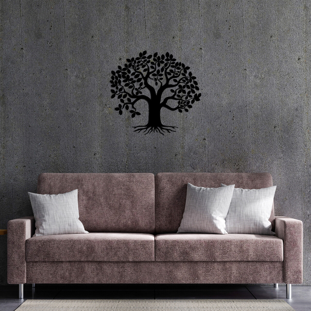 Decoratiune de perete, Monumental Tree 9, Metal, Dimensiune: 70 x 65 cm, Negru - 1 | YEO