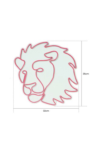 Decoratiune luminoasa LED, Lion, Benzi flexibile de neon, DC 12 V, Roz