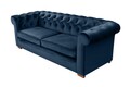 Canapea extensibila Oxford Chesterfield, 88x216x75 cm, 3 locuri, Dark Blue