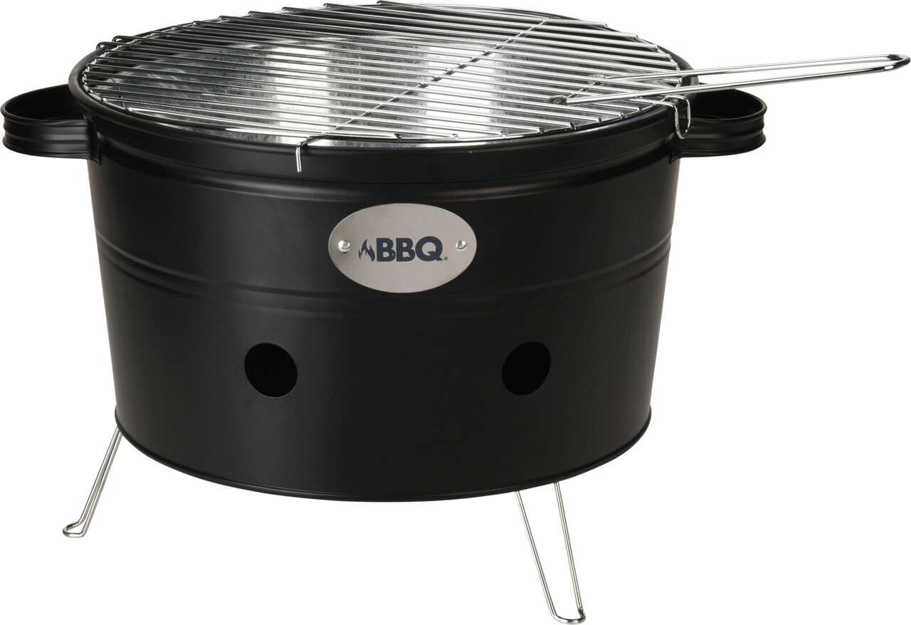 Gratar BBQ Bucket, 34.5x20 cm, metal, negru mat