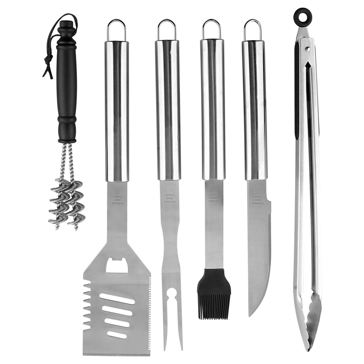 Set 8 Piese Pentru Gratar, Zokura, Inox