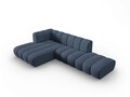 Coltar modular stanga 5 locuri, Lupine, Micadoni Home, BL, fara cotiera, 294x175x70 cm, poliester chenille, albastru