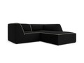 Coltar dreapta 3 locuri, Ruby, Micadoni Home, BL, 186x180x69 cm, tesatura chenille, negru/bej