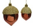 Set 2 globuri Acorn, Decoris, 6.5x9 cm, plastic, maro