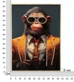 Tablou decorativ Monky, Mauro Ferretti, 52.5x72.5 cm, metal/lemn de brad/canvas, multicolor