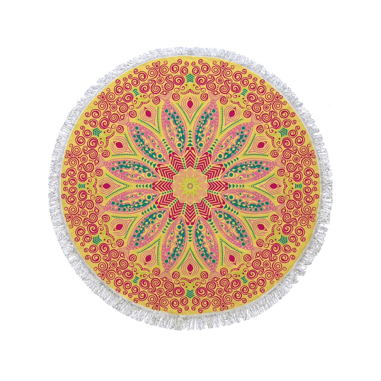 Prosop de plaja Middle Flower, Oyo Concept, Ø150 cm, policoton, multicolor