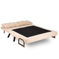 Canapea extensibilă cu 2 locuri, Futon, 859FTN1275, Metal , Crem