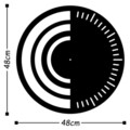 Ceas de perete, Metal Wall Clock 8, Metal, Dimensiune: 48 x 48 cm, Negru