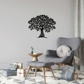 Decoratiune de perete, Monumental Tree 5, Metal, Dimensiune: 70 x 58 cm, Negru