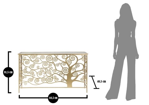 Consola Albero, Mauro Ferretti, 141.5x40.5x81.5 cm, fier, auriu