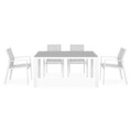 Set mobilier gradina/terasa Encore/Baria, 5 piese, 150x90x74 cm/56.5x62x86 cm, aluminiu, alb/gri