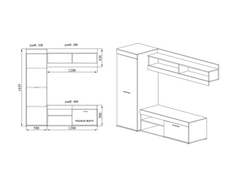 Mobilier living, Bedora, City 9043, 170 x 53 x 185.5 cm, PAL, sonoma/alb